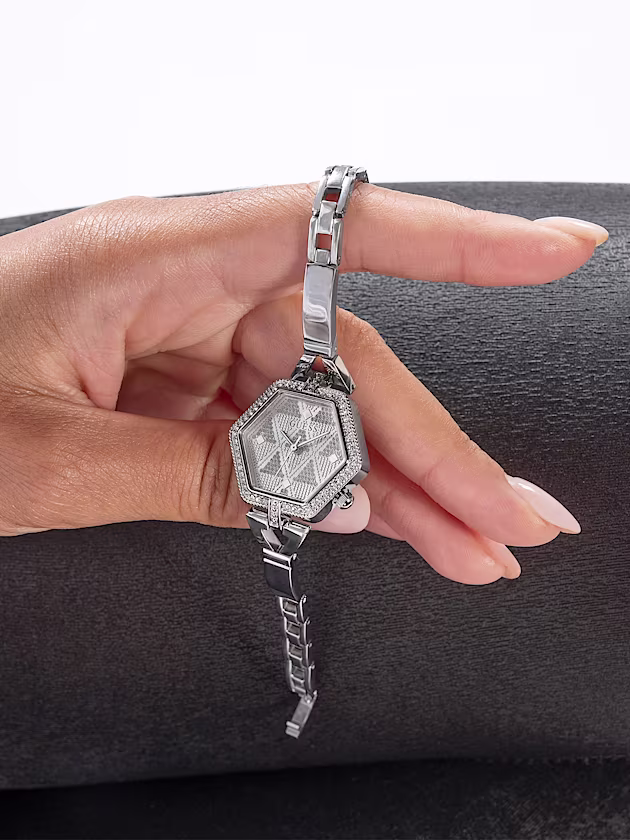 Analogue watch with crystal appliqué detailing - GUESS