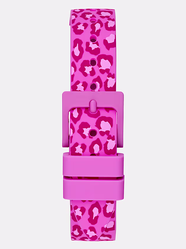 Animal-print silicone analogue watch - GUESS