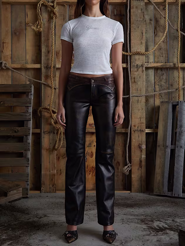 Leather flare pant - GUESS