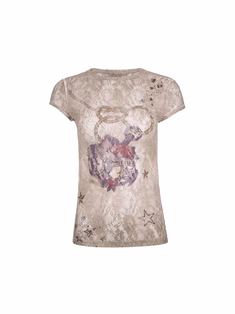 Lace print T-shirt - GUESS