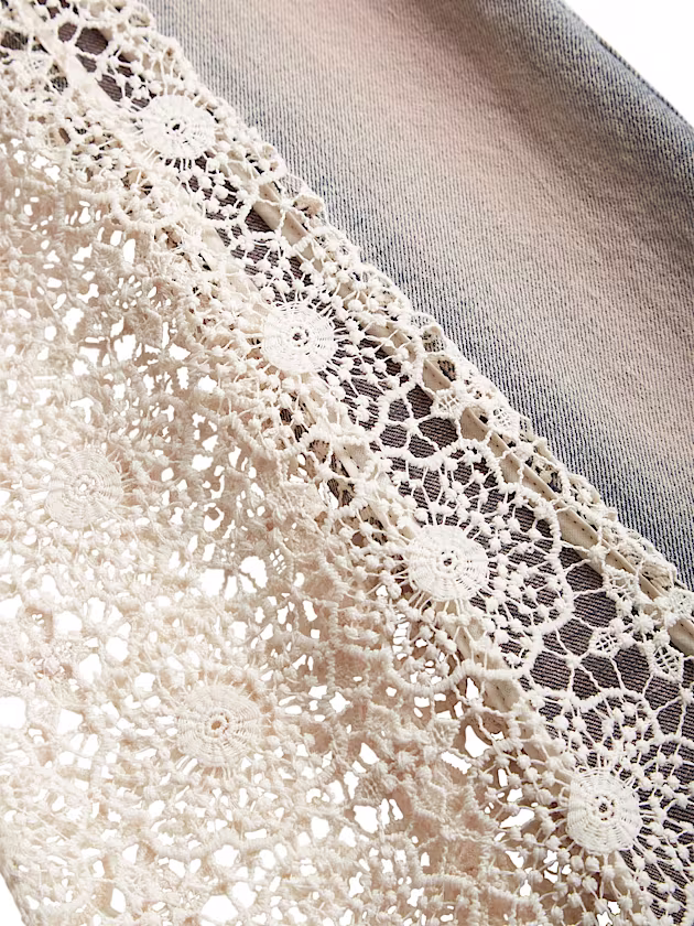 Lace flare denim pant - GUESS