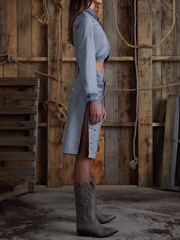 Reverse denim shorts - GUESS