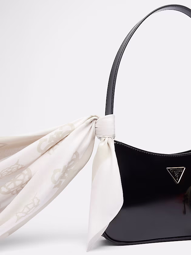 Logo and hearts viscose kefiah - GUESS