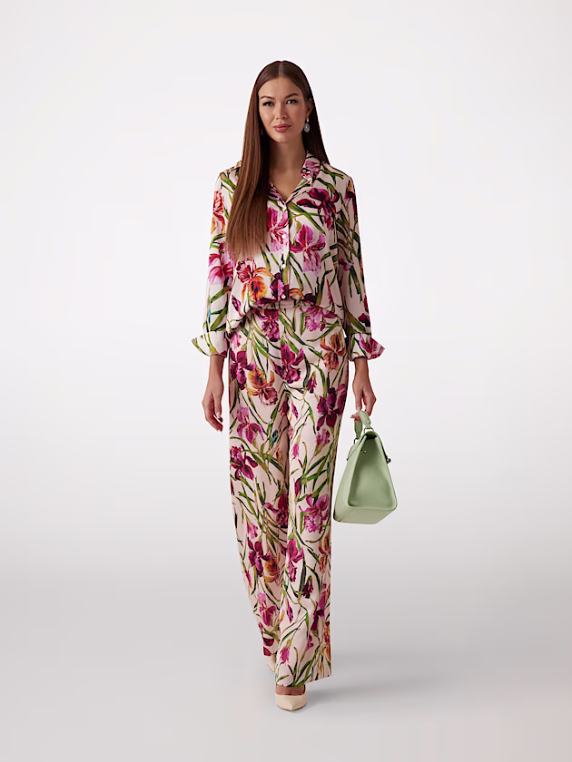 Marciano floral-print satin shirt - GUESS