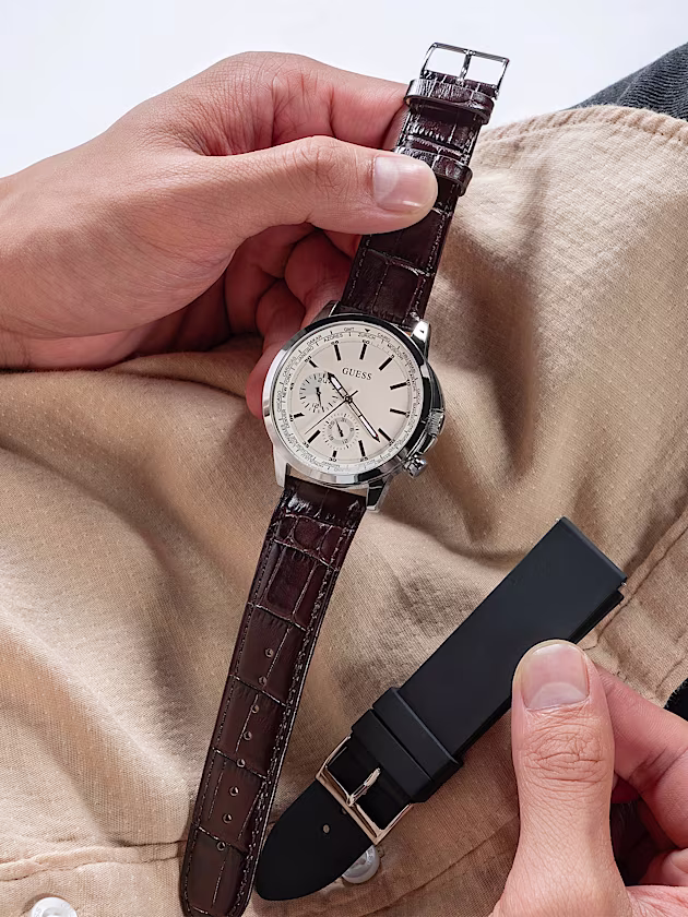 Multi-function watch with interchangeable strap - GUESS