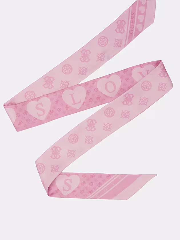 Logo and hearts silk bandeaux - GUESS