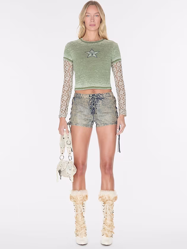 Mid rise denim shorts - GUESS