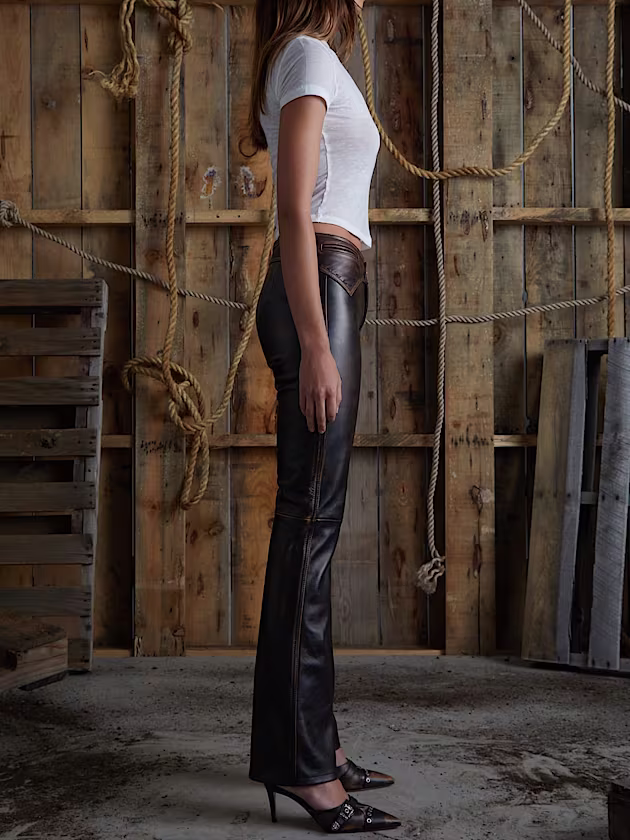 Leather flare pant - GUESS