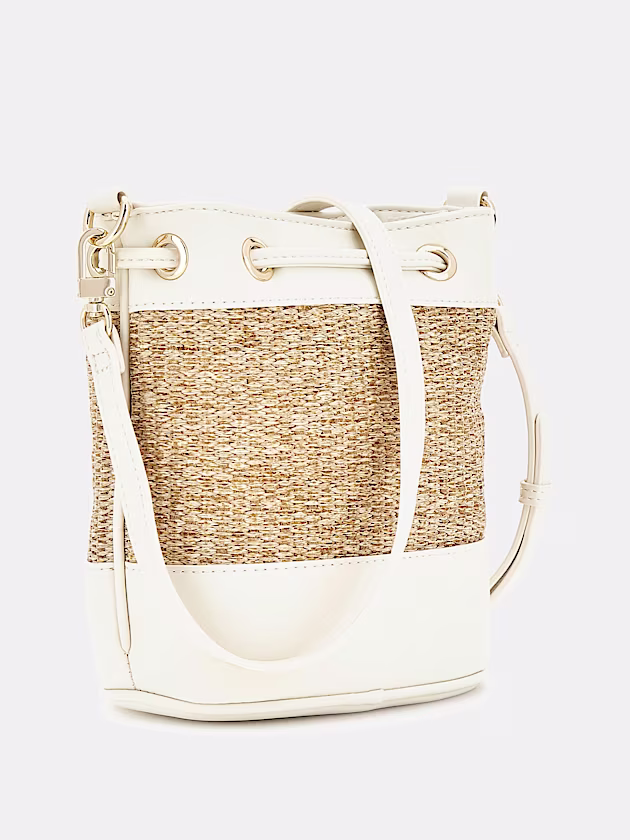 Straw mini bucket bag - GUESS