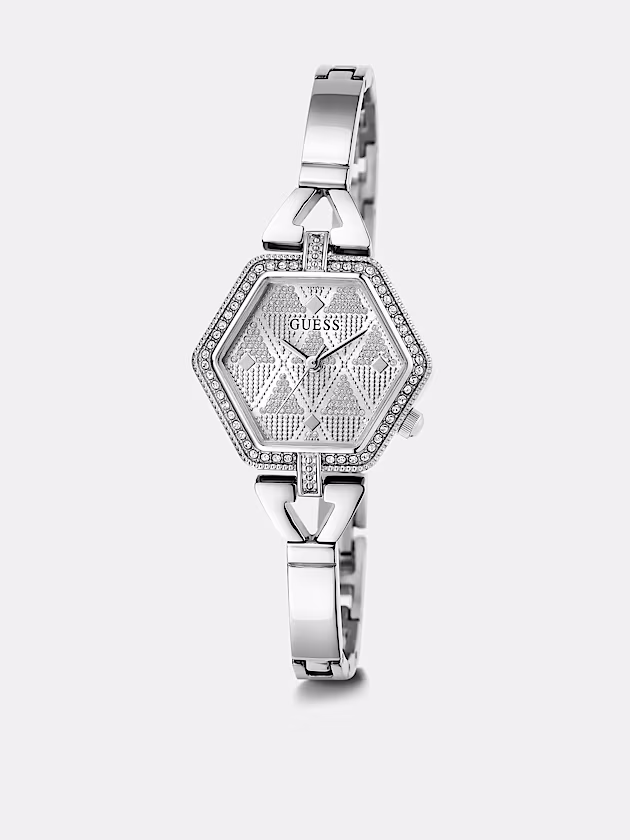 Analogue watch with crystal appliqué detailing - GUESS