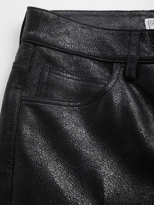 Mid rise wide leg leather pant - GUESS