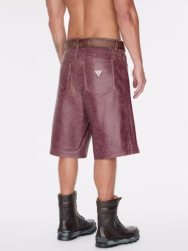 High rise leather shorts - GUESS