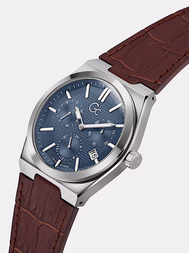 GC leather chronograph watch - GUESS