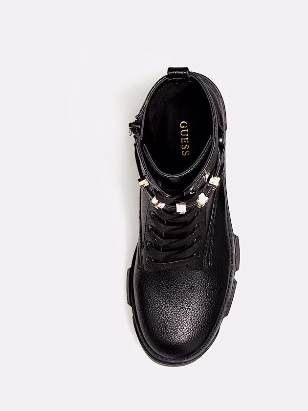 Madox lettering logo combat boots - GUESS