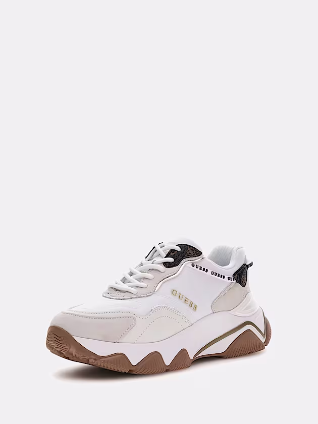 Micola mixed leather running shoe - GUESS