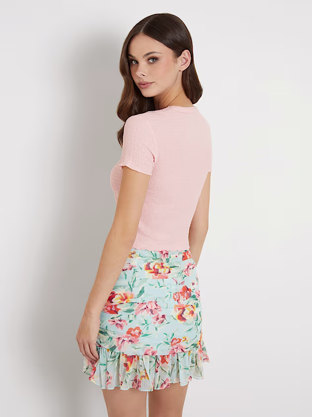 Smock stitch top - GUESS