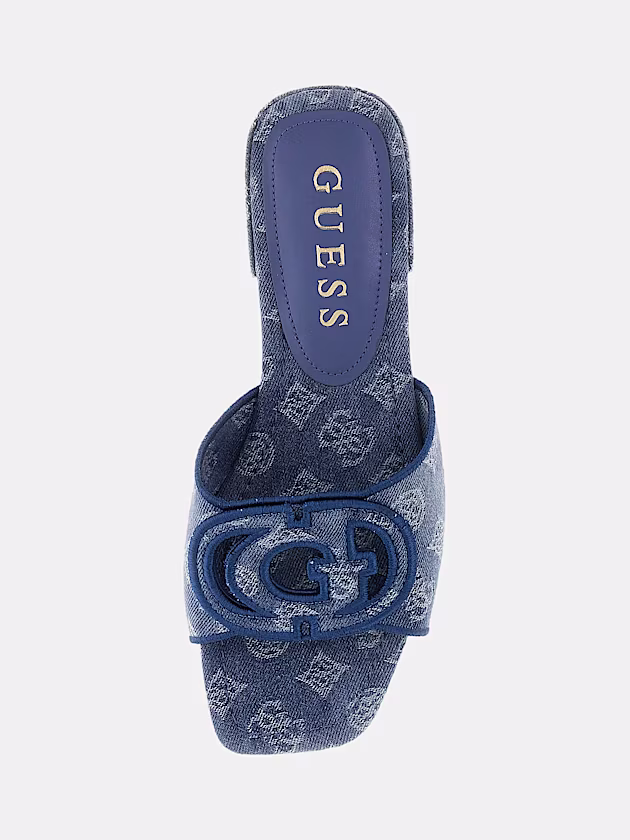 Tarisha denim 4G peony logo sandal - GUESS