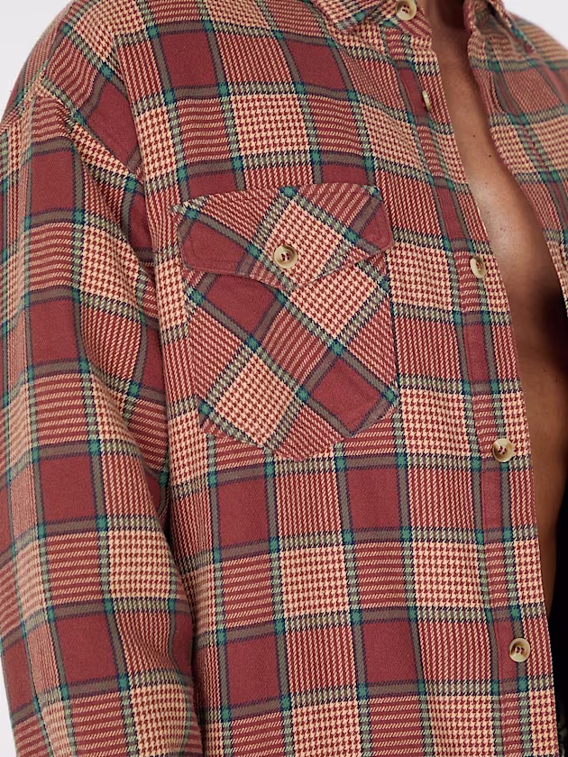Regular fit flannel shirt - GUESS