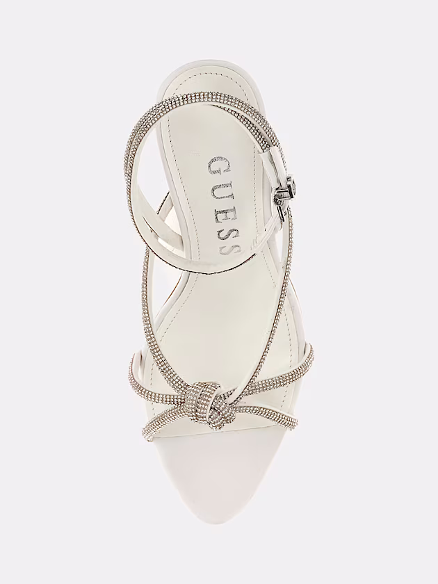 Merlot leather-blend rhinestone sandal - GUESS