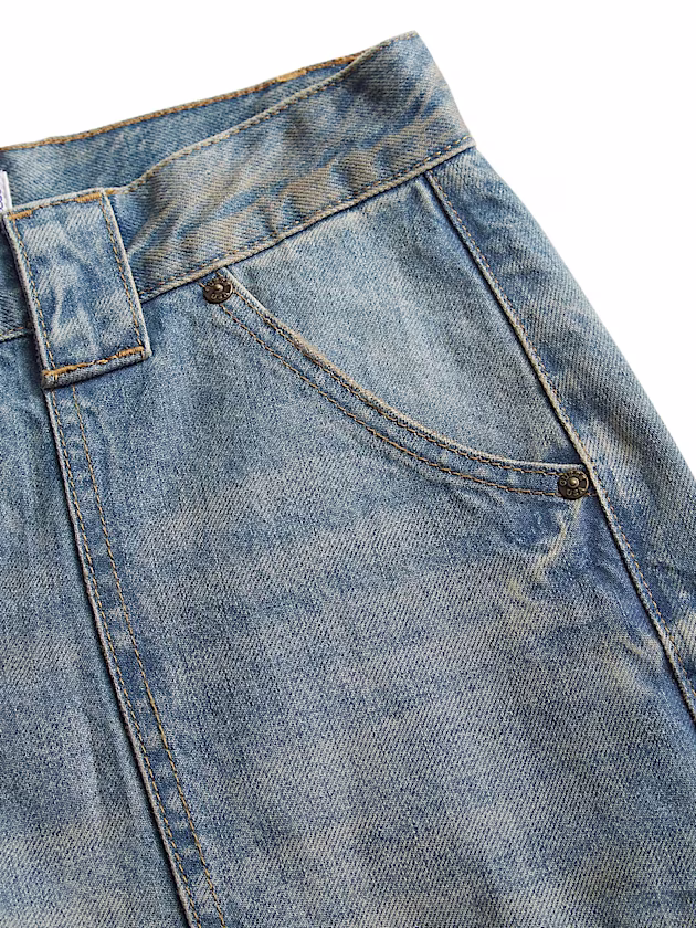 Low rise wide leg denim pant - GUESS