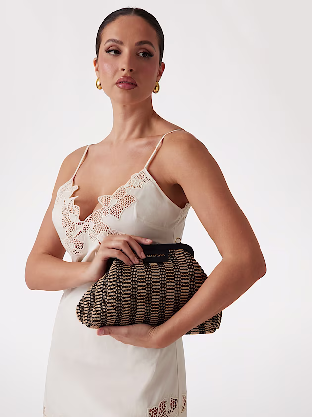 Marciano raffia clutch bag - GUESS