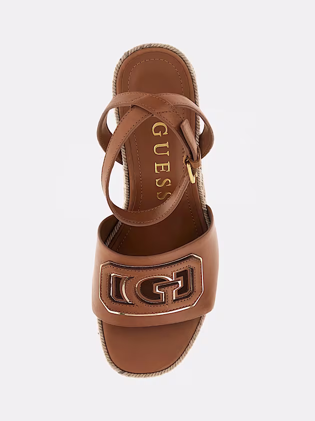 Tanvee leather-blend sandal - GUESS