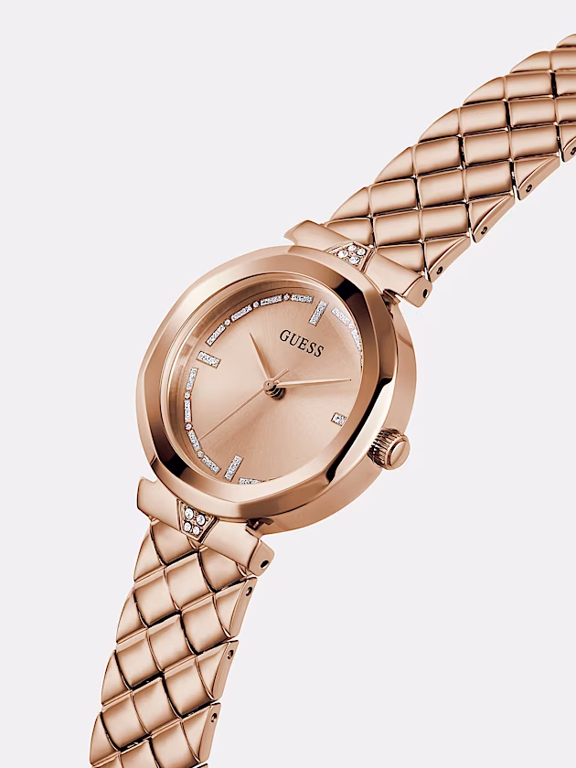 Analogue watch with crystal appliqué - GUESS