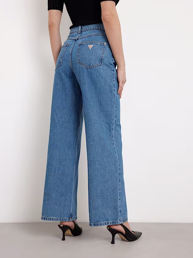 High rise wide leg denim pant - GUESS