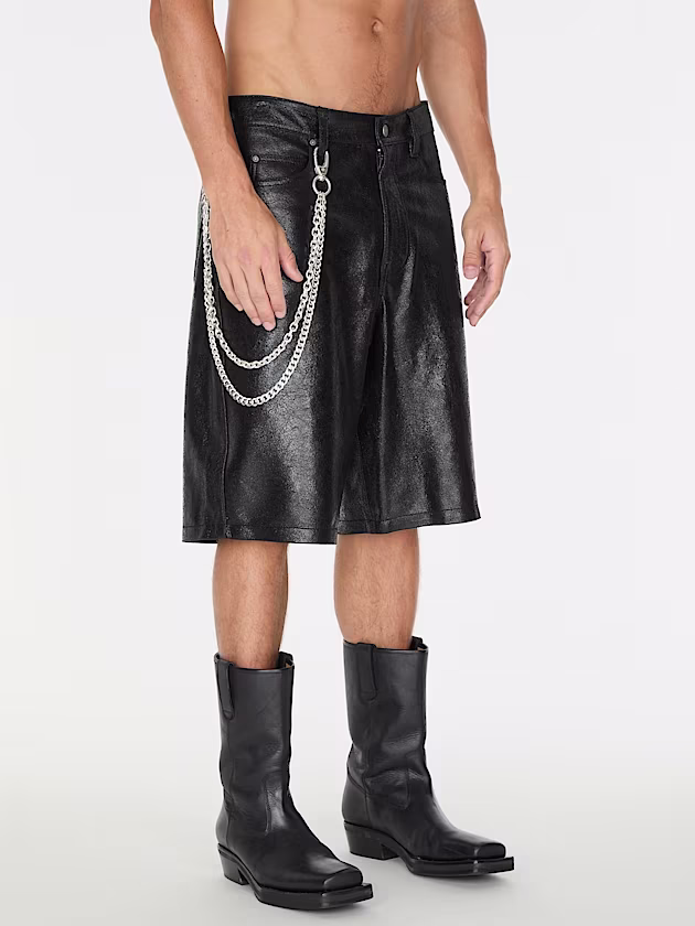 High rise leather shorts - GUESS