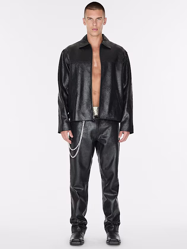 Mid rise flared leather pant - GUESS