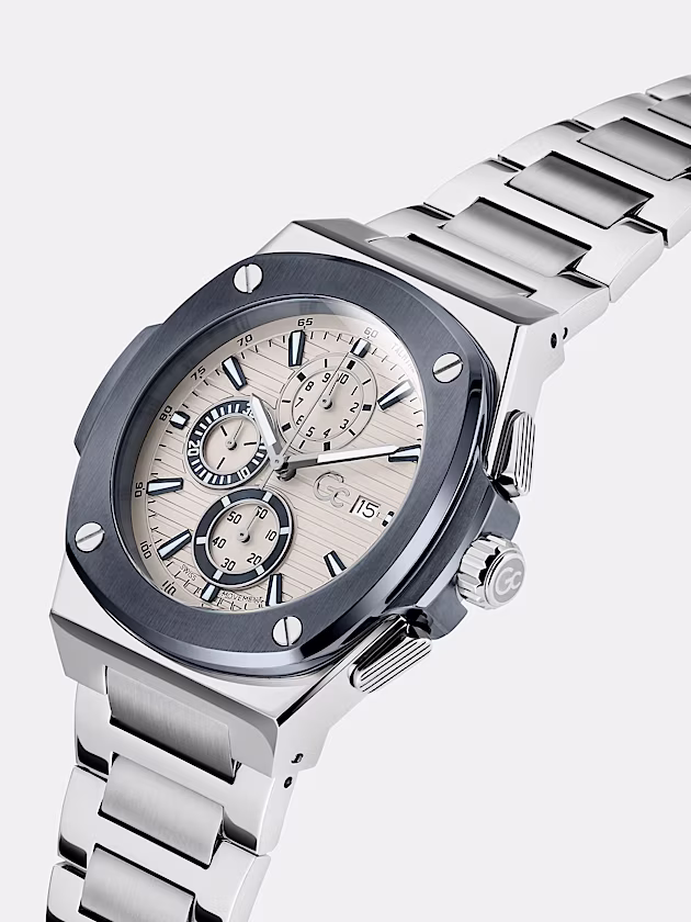 GC multi-function watch in stainless steel 44 mm - GUESS