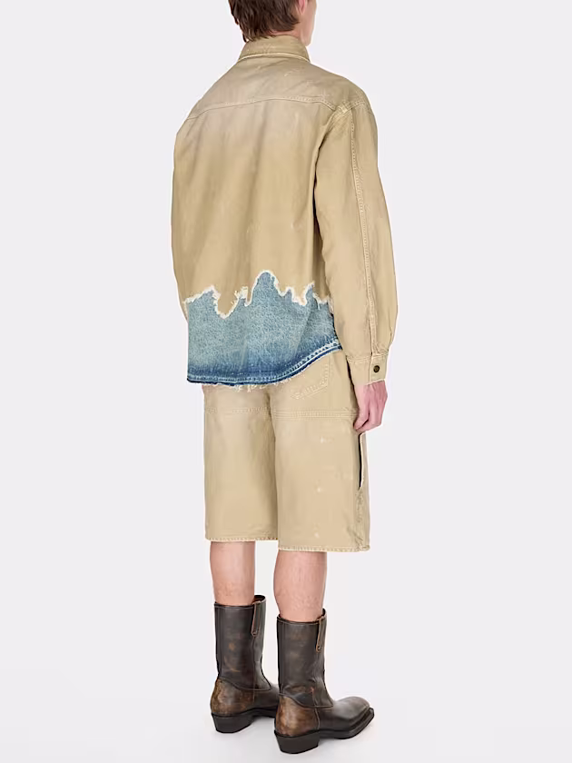 Layered distressed shirt jacket - GUESS