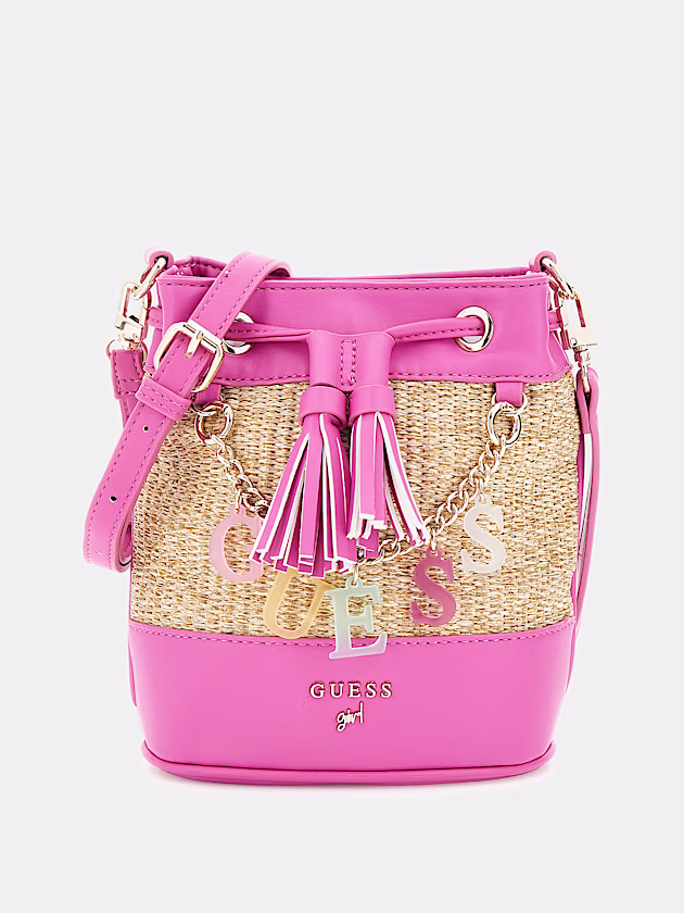 Straw mini bucket bag - GUESS