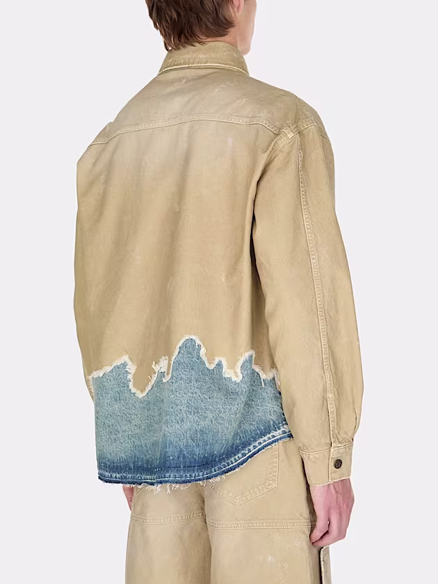 Layered distressed shirt jacket - GUESS