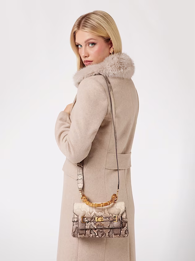 Sibel python-print mini handbag - GUESS