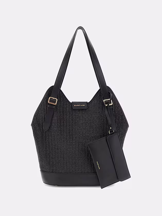 Marciano raffia hobo bag - GUESS