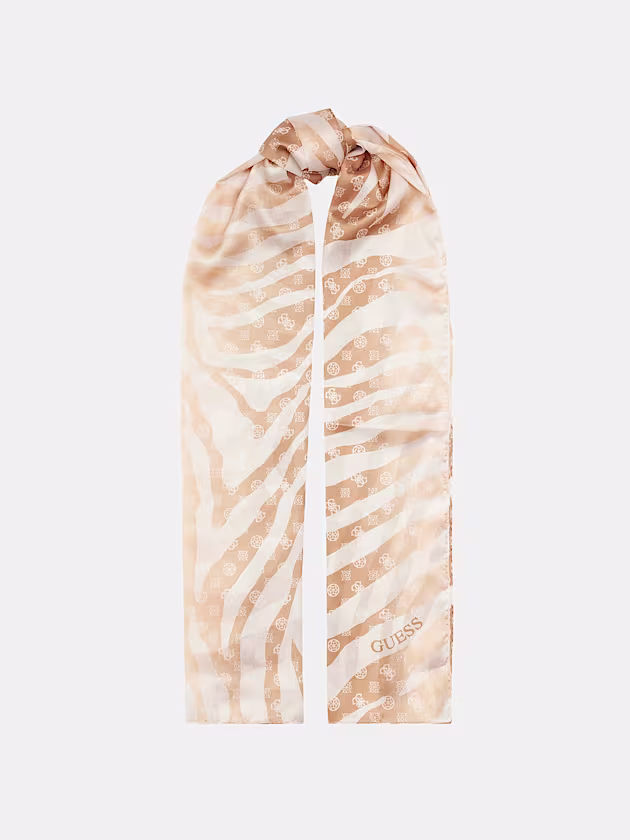 Animalier 4G Peony Logo Scarf - GUESS