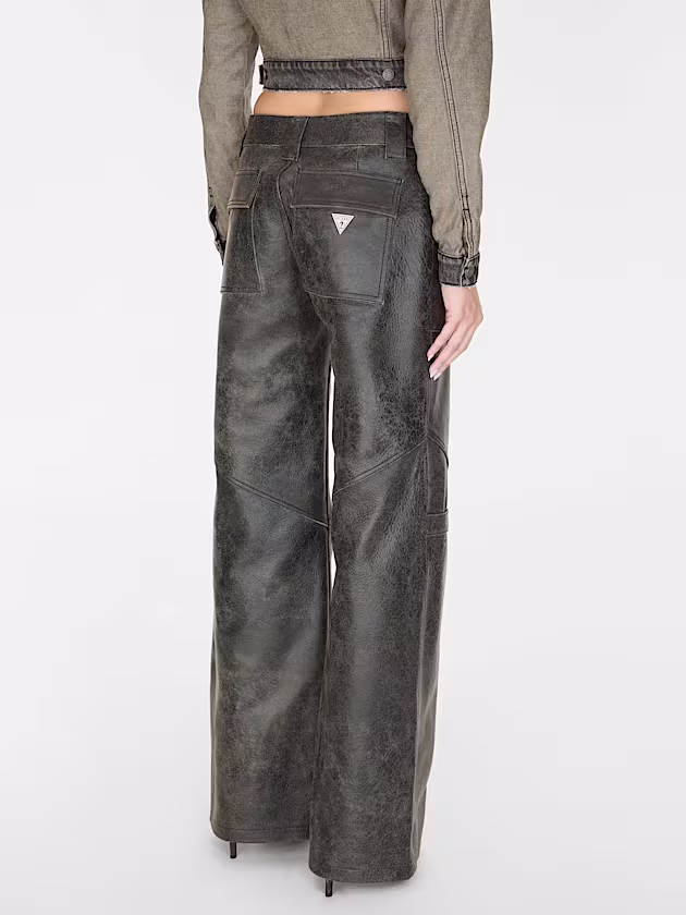 Wide leg crackled jeans - GUESS