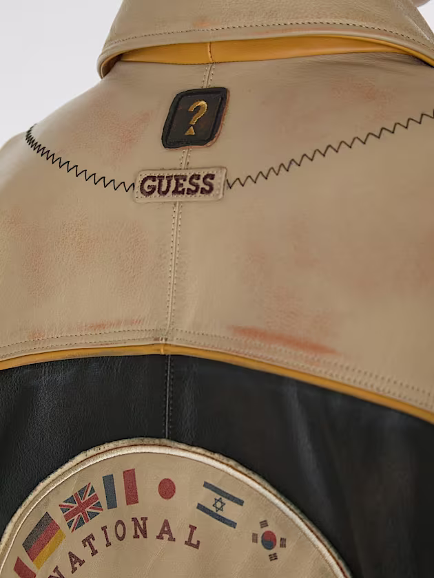 Genuine leather biker jacket - GUESS