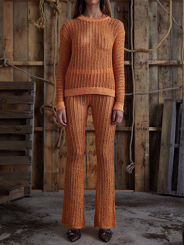 Open knit flare pant - GUESS