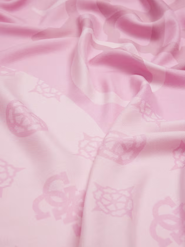 Logo and hearts viscose kefiah - GUESS