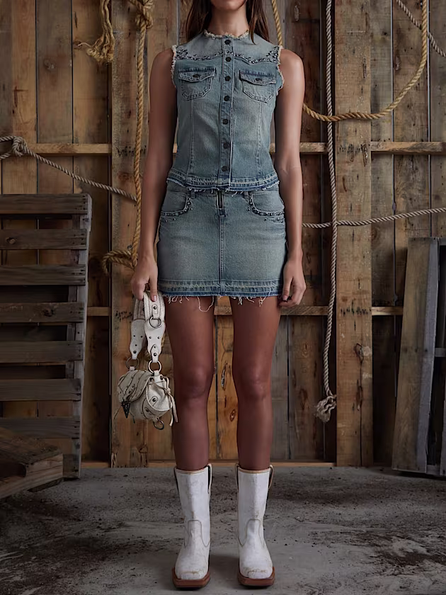 Genuine leather mini shoulder bag - GUESS