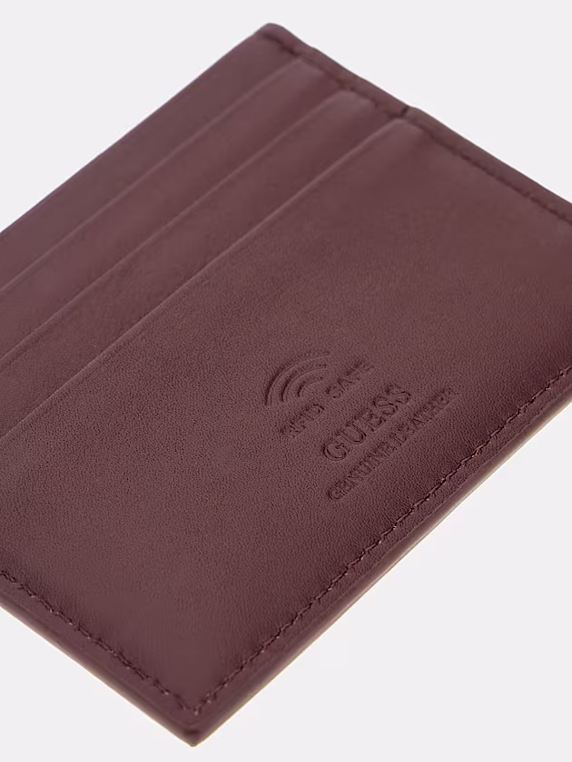 New Boston genuine leather credit card holder - GUESS