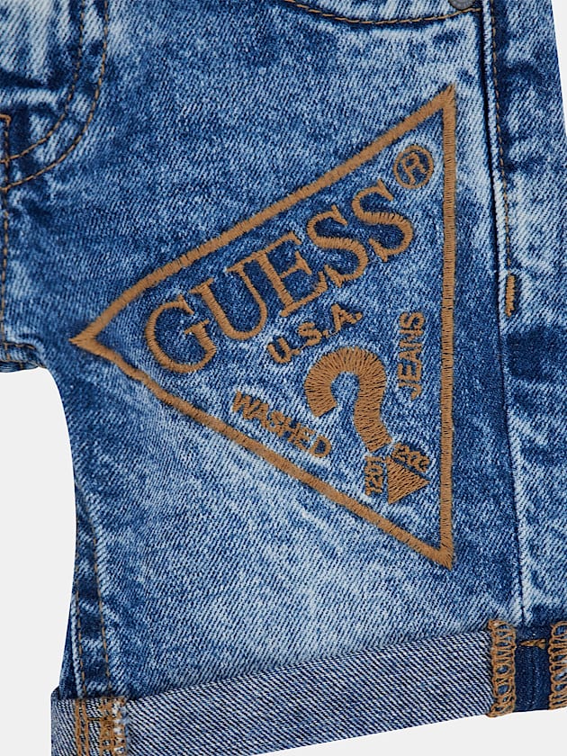 Triangle logo denim shorts - GUESS