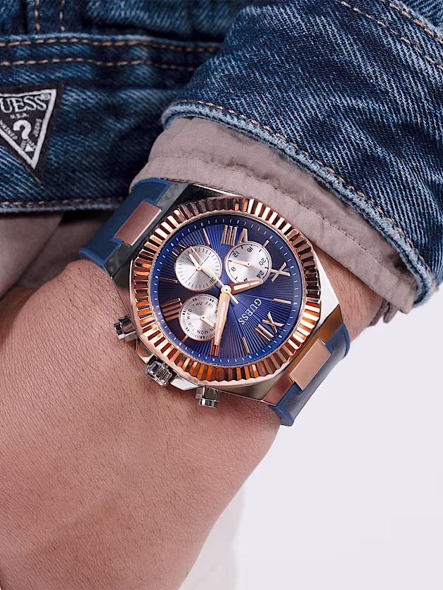 Genuine Leather multi-function watch - GUESS