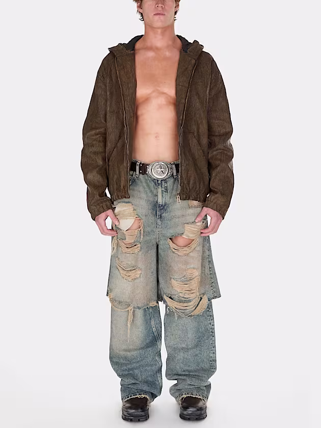 Crackled hooded jacket - GUESS