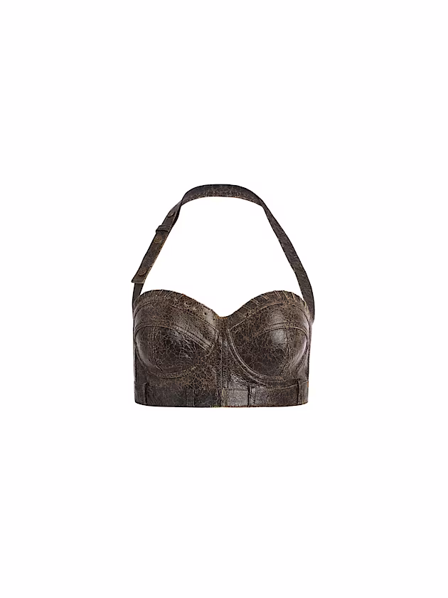 Crackle leather bustier - GUESS