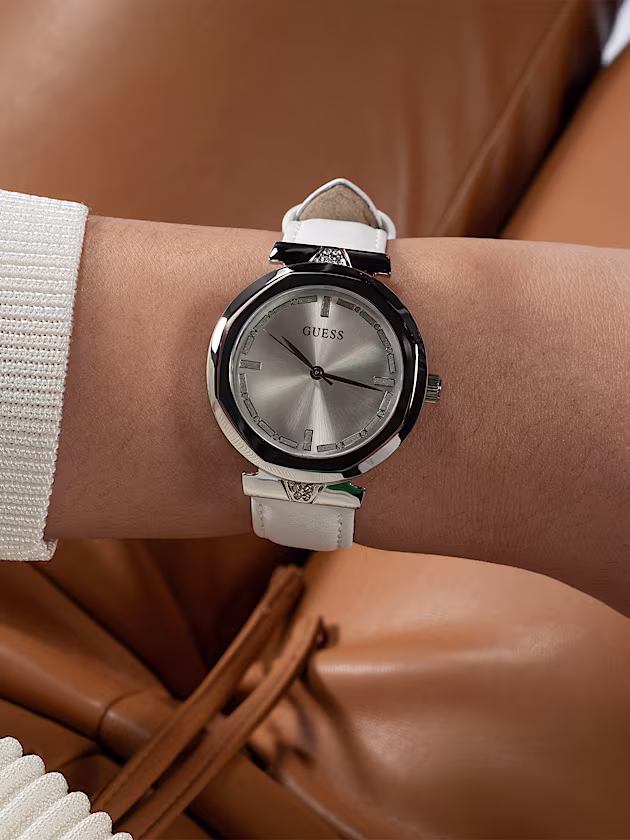 Analogue watch in genuine leather - GUESS