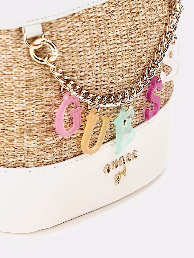 Straw mini bucket bag - GUESS