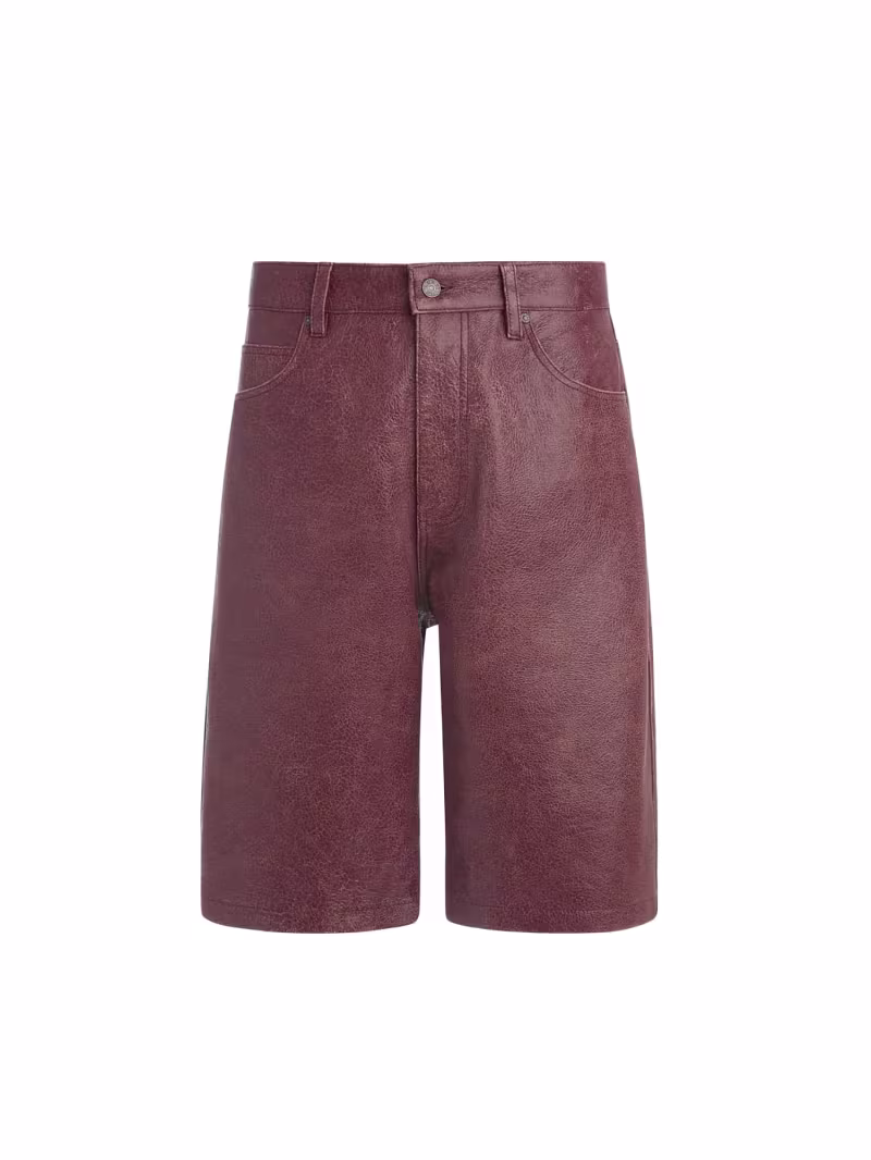 High rise leather shorts - GUESS